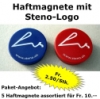 Haftmagnet mit Steno-Signet (rot oder blau) Haftmagnet mit Steno-Signet (rot oder blau)